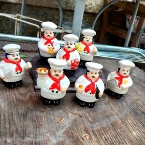 Vintage* 90s Set of 7 Ceramic Chef Containers